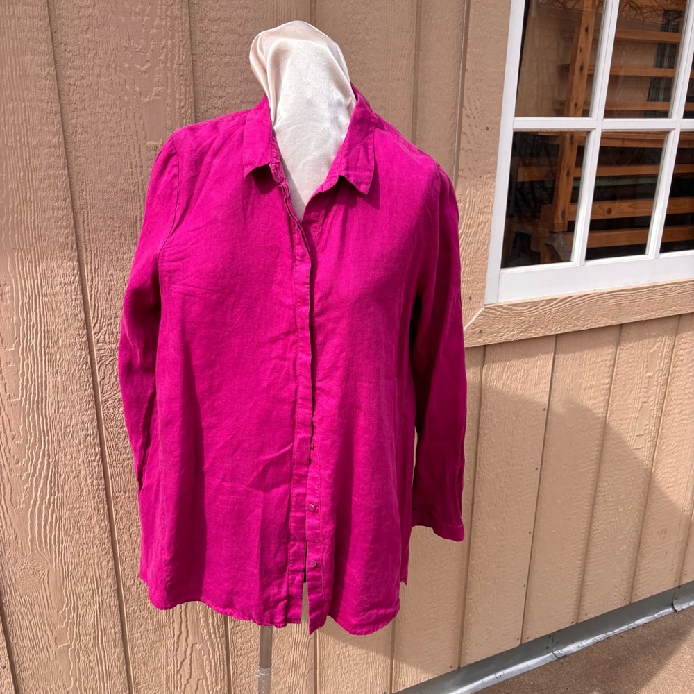 Eileen Fisher Magenta Button Down Shirt